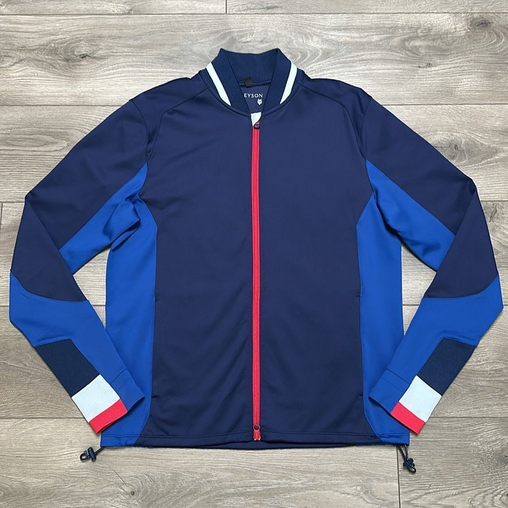 Greyson Sequoia‎ Full Zip Golf Tennis Jacket Color Block Blue Seahorse Logo M